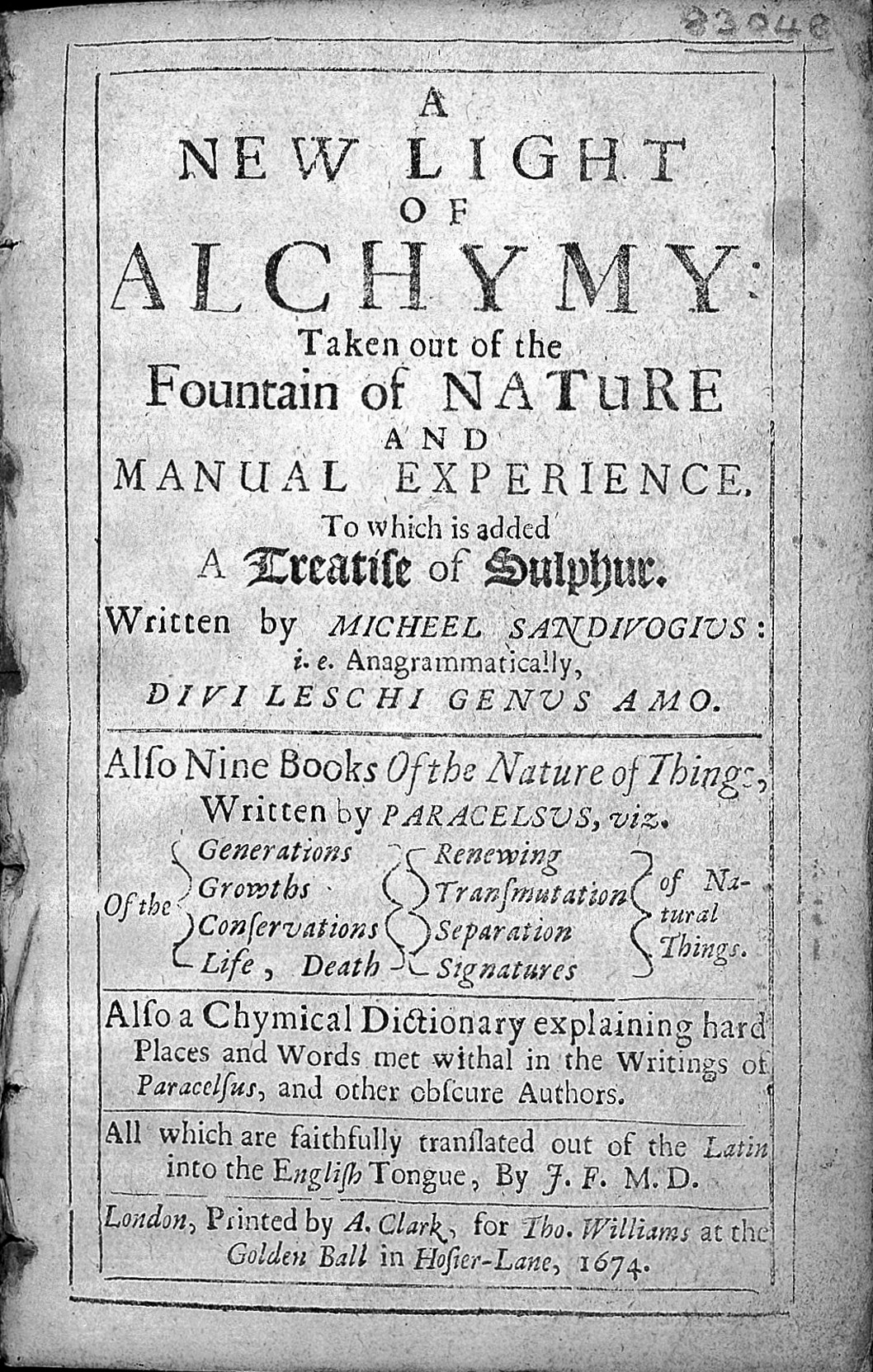 The Cosmopolite's Title Page